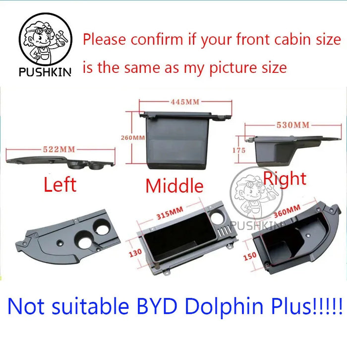 For BYD Dolphin EA1 Car Front Trunk Organizer Box Left Rudder Engine Room Storage Box Storage Large Capacity Atto 1 Accessory