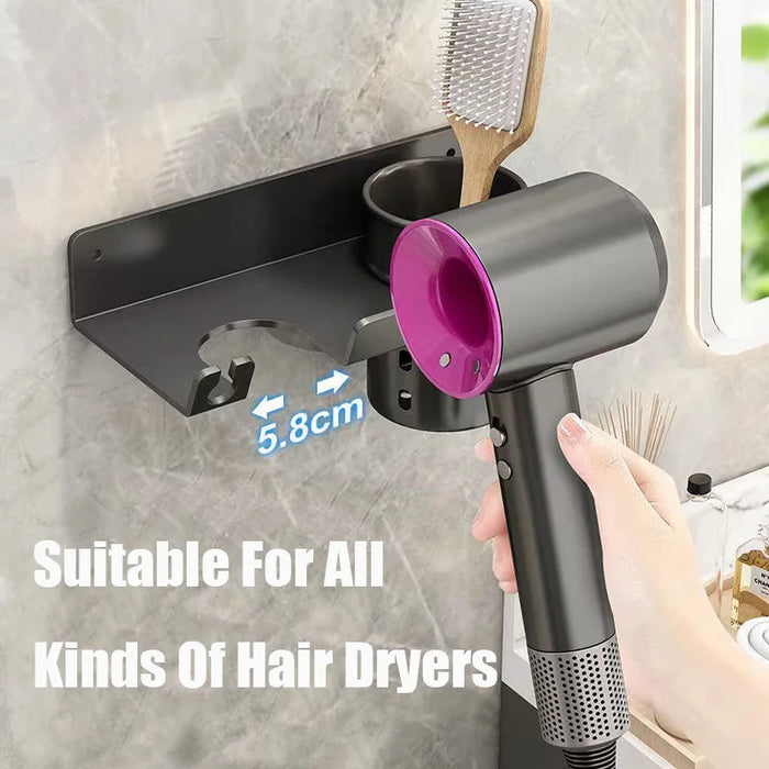 Wall Mounted Hair Dryer Holder Straightener Organizer Rack Bathroom Shelves Blower Storage Shelf Bathroom Products