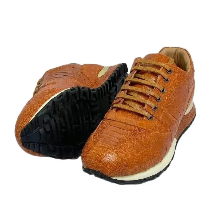 BATMO 2023 new arrival Fashion ostrich skin causal shoes men,male Genuine leather sneakers PDD282