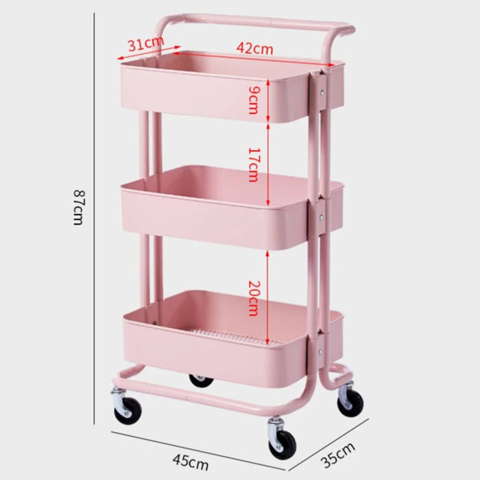 Modern Minimalist Salon Trolleys Beauty Salon Special Tool Cart Home Kitchen Shelf Foldable Mobile Auxiliary Cart with Wheel U