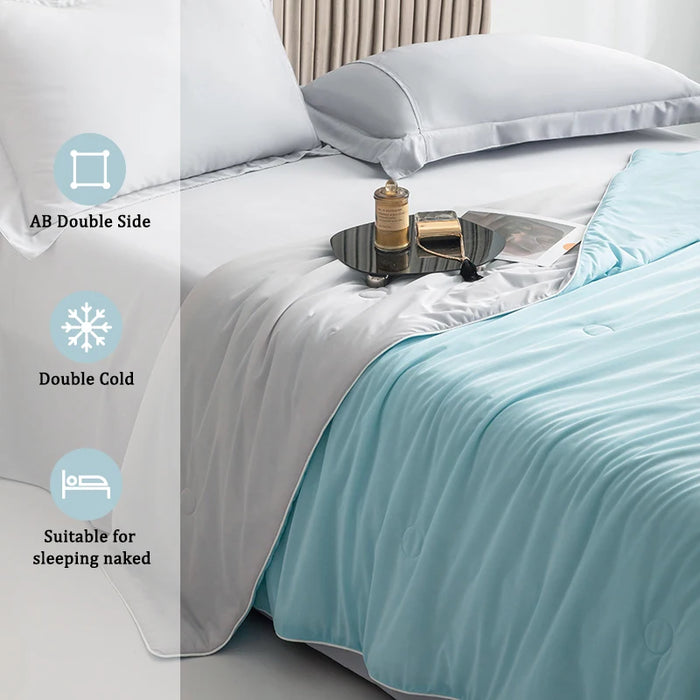 Peter Khanun Cooling Blankets Smooth Air Condition Comforter Lightweight Summer Quilt with Double Side Cold & Cooling Fabric