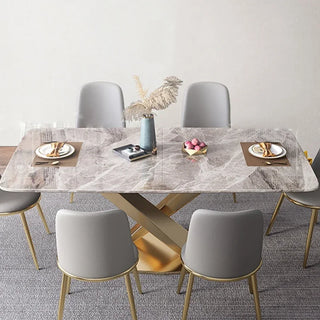 Golden TableLight Luxury Custom Marble Dinning Table With Chairs Modern Creative  Minimalist Kitchen Furniture Italian Simple