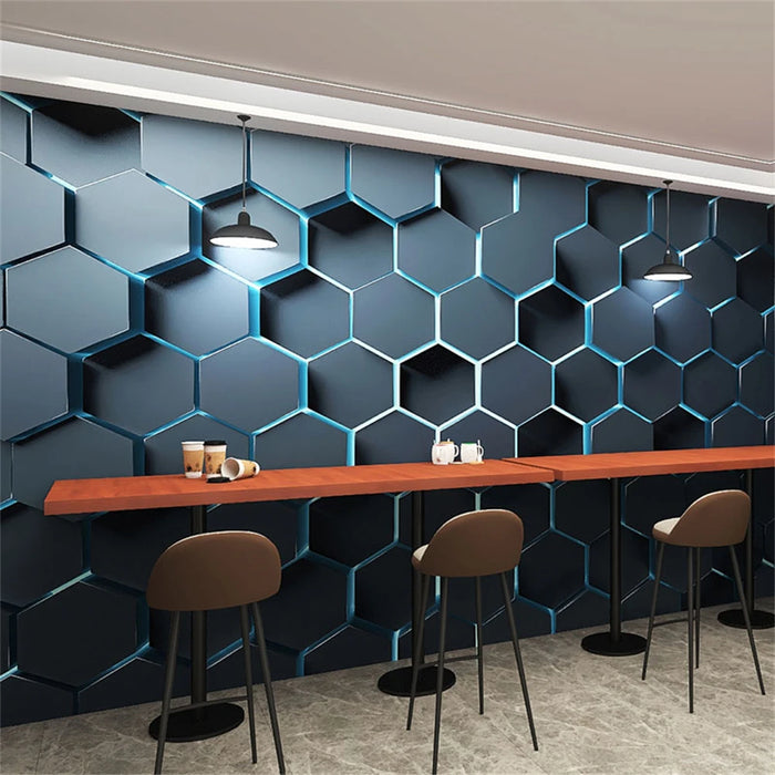 ctstom Office technology sense wallpaper internet celebrity geometric concave convex gym store decoration barber shop wallpaper