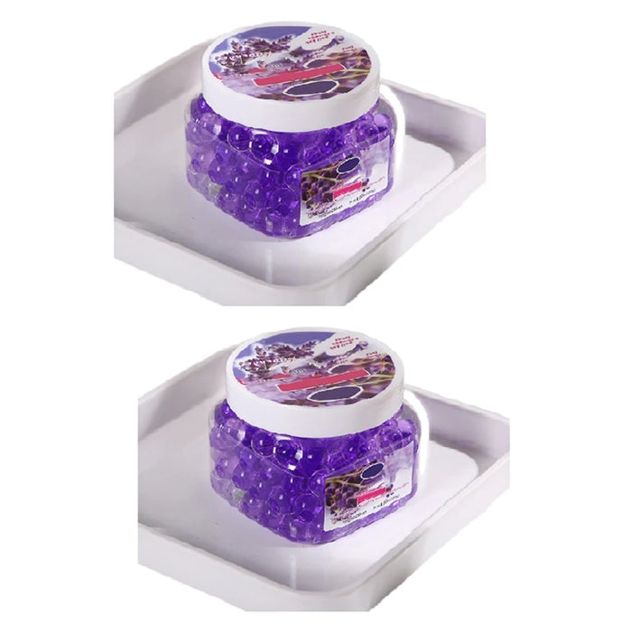 2 PCS Odor Eliminator Gel Beads Long Lasting Purple For Bathrooms, Cars, Pet Areas (Lavender)