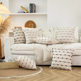 Moroccan Style Sofa Pillow Cut Flower Craft Geometric Tassel Pillowcase 45x45cm/30x50cm Home Car Bedroom Decoration