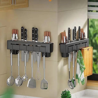 Punch-Free Kitchen Storage Shelf Knife Chopstick Holder Multi-functional Shelves for Household Organizer Kitchen Supplies