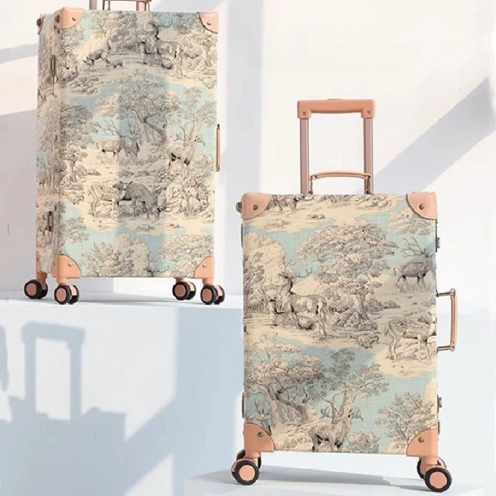 Boarding Handmade Vintage Luggage Small Fresh Travel Case Universal Wheel Trolley Box Female 20 Inch Boarding Luggage