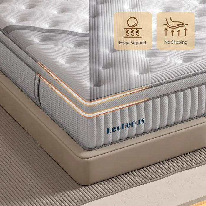 Queen Mattress, Lechepus  Medium Plush Queen Size Mattress in Box, Memory Foam Hybrid Mattress with Memory Foam