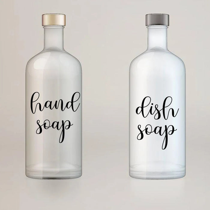 2Pcs Hand Soap Dish Soap Bottle Labels Sticker Decal  Santizer Kitchen Bathroom Bottle Lotion Santizer Vinyl Decor