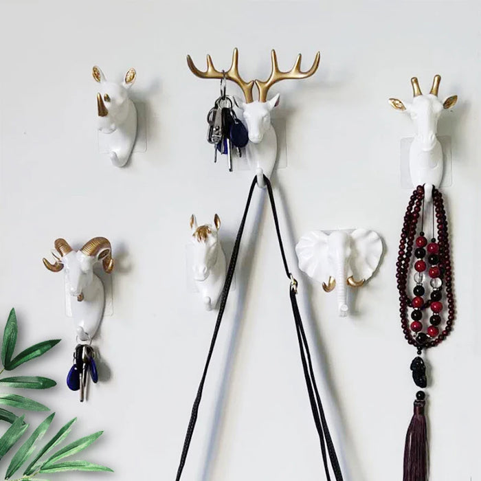 Creative deer hook hole free entrance door wall hanging Nordic strong viscose key to store wall decoration