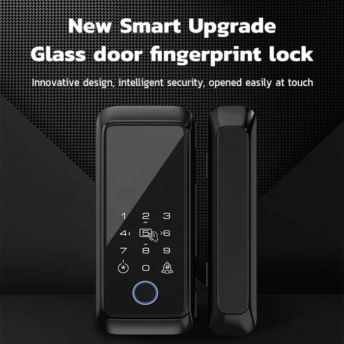 Normal Glass Sliding Lock Smart Keyless Door Lock with Biometric Fingerprint Unlock