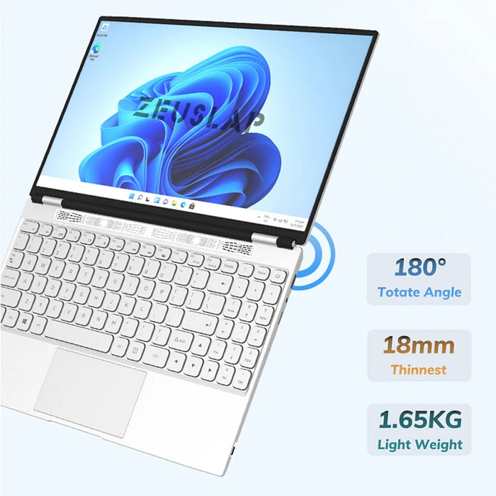 ZEUSLAP 15.6inch Laptop FHD 1920*1080P IPS Panel Quad Core Quad Threads Dual Band WIFI Attachable Webcam Notebook Computer