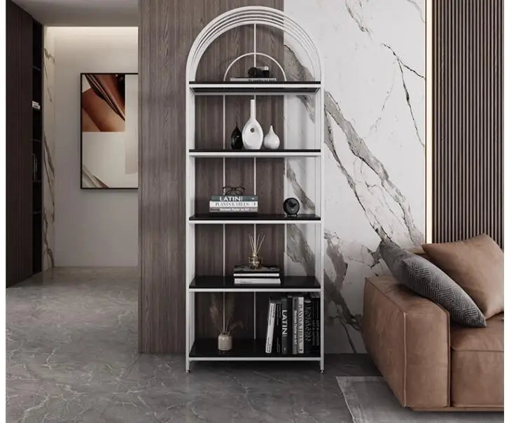 Iron art shelving floor light luxury bookshelf living room bedroom cosmetics multi-layer storage display shelves