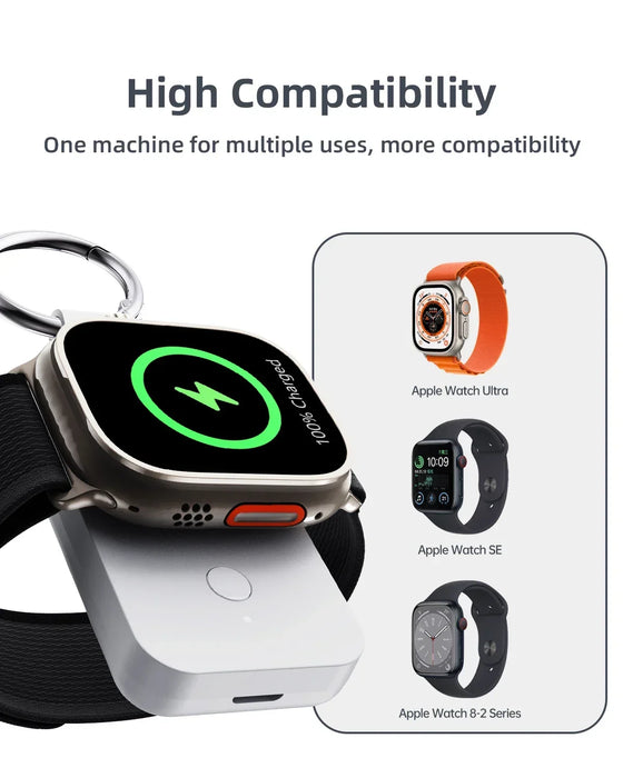 Eary Portable Watch Wireless Charger 1000MA Power Bank  Magnetic Charger for Apple Watch Charger Key Chain Small Easy To Carry