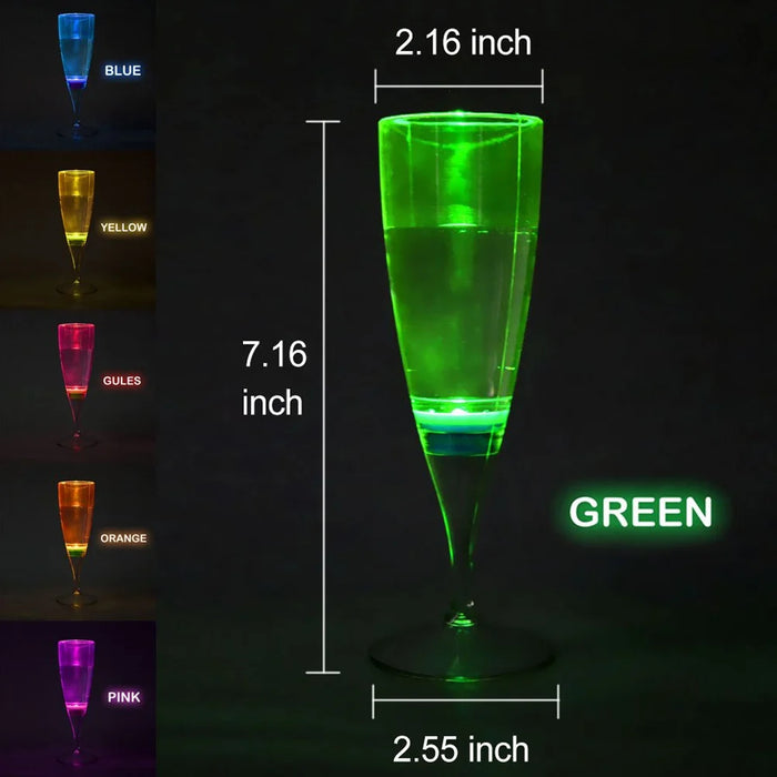 LED Wine Glass Champagne Glasses Water Liquid Activated Flash Light High Legged Glass Party Christmas Vase New Year Decoration