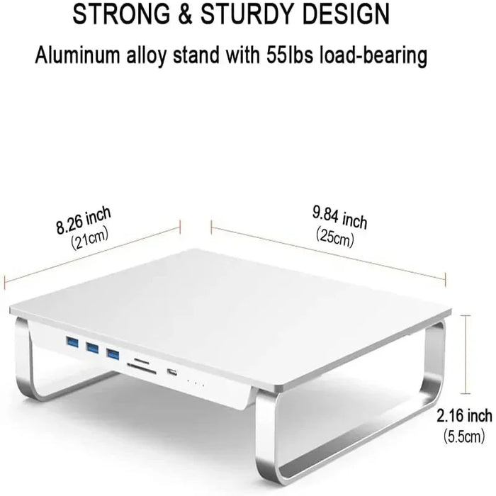 8 in 1 USB C Docking Station for IMac with The Dual HDD Support M.2 NVMe/NGFF 2.5 SATA HDD for Mac Mini Hub Monitor Stand Holder