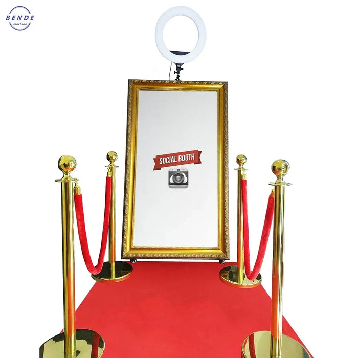 easy instant sharable magic mirror photo booth with printer and camera