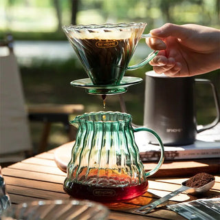 Hand Coffee Maker Set Glass Sharing Cloud Pot Household Coffee Set Cold and Heat Resistance Brewing Hand Grinder Coffee Pots New