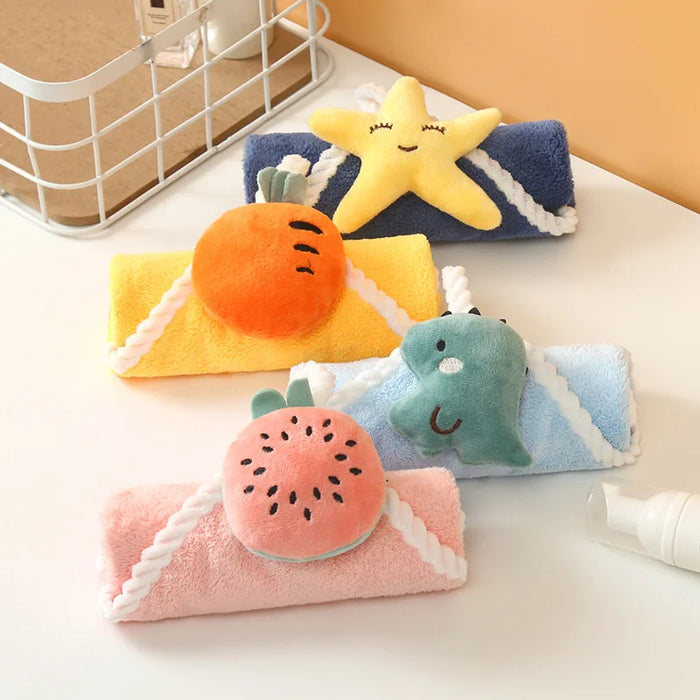 Hanging Hand Towel Cute Children's Hand Towel Dry Handkerchief Super Absorbent Kitchen towel Wiper Cloth