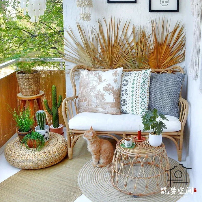 bamboo art sofas, chairs, outdoor balconies, living rooms, and combination design for household homestay tables and chairs