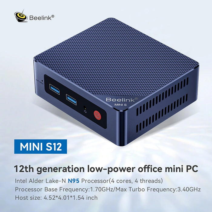 Beelink Intel Alder Lake N95 N100 12th Gen MINI S12 Pro Mini PC 8GB 16GB DDR4 256GB SSD Wifi5 BT 1000M MINI Desktop Computer