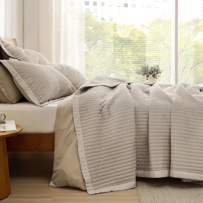 Bedsure Bone Bedspread Coverlet Queen Size - Lightweight Soft Quilt Bedding Set for All Seasons, Corduroy Pattern Quilt Set