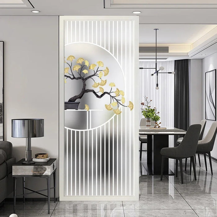 Modern light luxury simple living room glass screen partition decoration bedroom block home entrance hallway