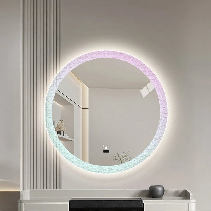 Large Smart Bathroom Mirror Led Shower Round Light Led Shaving Mirror Makeup Aesthetic Full Length Espejo Pared Home Improvement