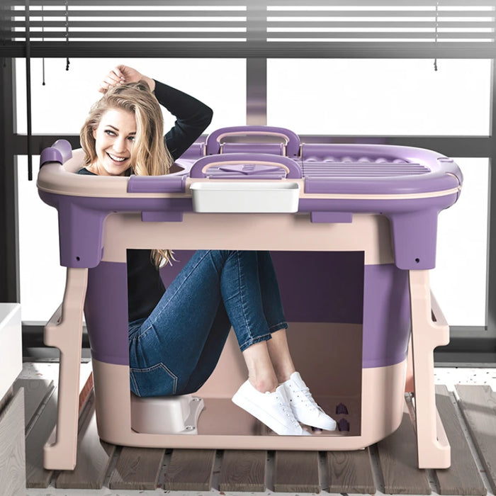 Portable Bathtub Collapsible Bucket Comfortable Foot Bath Plastic Buckets Fomentation Machine Banheira De Gelo Folding Home Spa