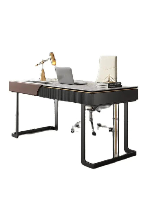 Light luxury desk modern minimalist study designer wabi-sabi style high-end home slate computer