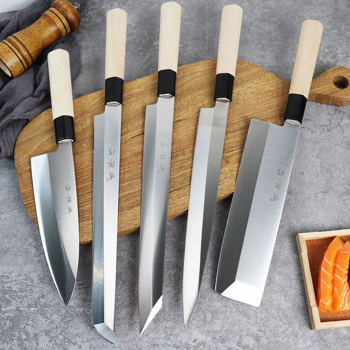 Salmon Special Knife Tuna Japanese Sashimi Knife Fish Sushi Knife Kitchen Knives Sharp Chef Knives BBQ Meat Cleaver with Box