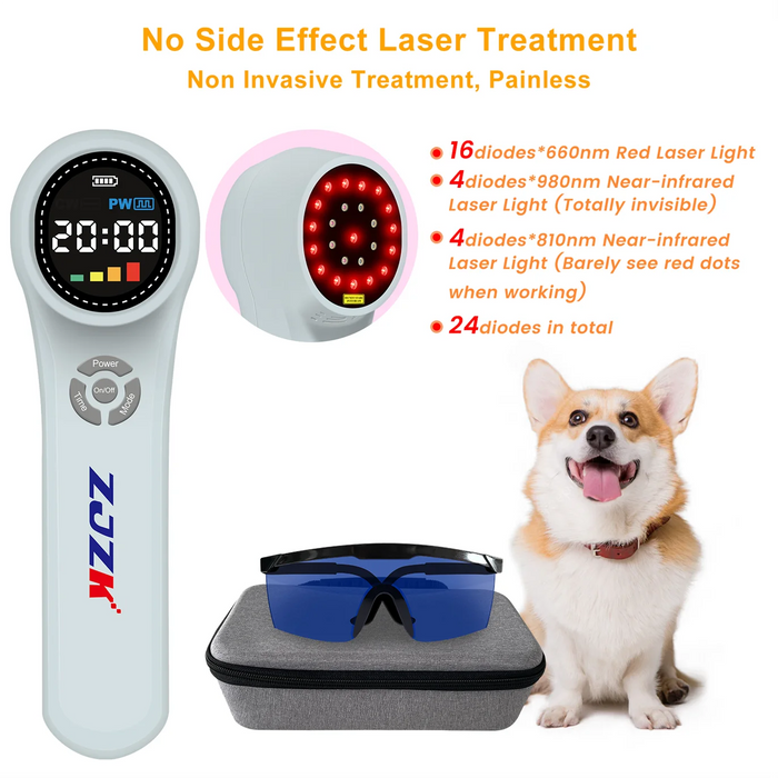 ZJZK 980nm*4 810nm*4 660nm*16 Physical Red Light Laser Therapy for Humans Laser Treatment for Pelvic Floor Improvement Home Use