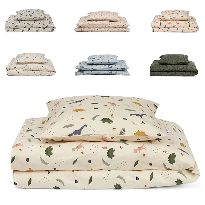 2 Pcs Baby Bedding Set Teen Boys Girls Duvet Covers Pillow Cases Organic Cotton Kid Bed Linen 3 Sizes Printed Children Bed Sheet