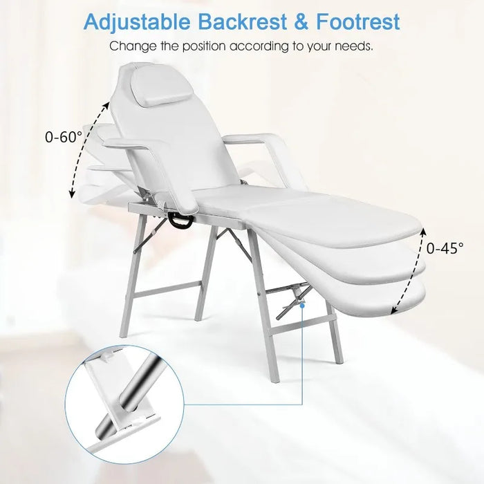 Adjustable Massage Facial Table Bed, 73 Inch Massage Tattoo Chair for Salon Beauty Spa, Portable Folding Spa Bed Table