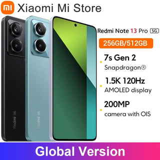 Global Version Redmi Note 13 Pro 5G Snapdragon® 7s Gen 2 Smartphone 200MP OIS Camera 1.5K 120Hz AMOLED display 67W Charging