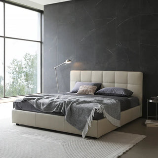 Nordic style Italian simple modern leather double bed can store white double bed.