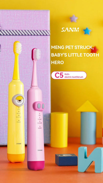 New inventory cheap price children's electric toothbrush pink cleaning teeth