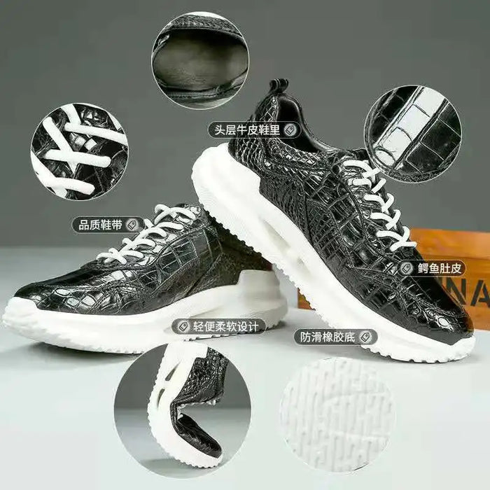 BATMO 2022 new arrival Crocodile skin causal shoes men,male Genuine leather shoes PDD021