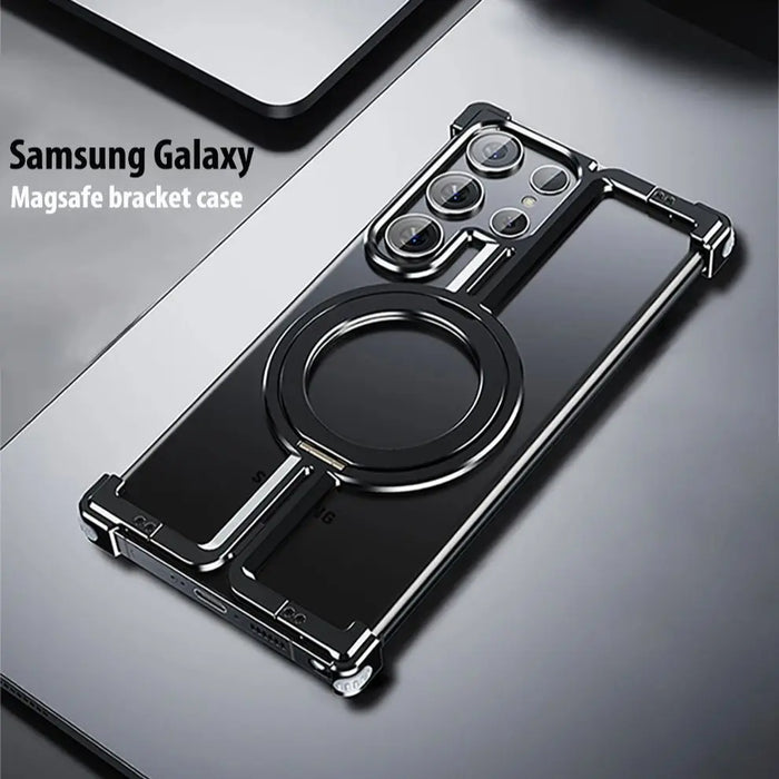 For Samsung Galaxy S24 Ultra Case Metal aluminum alloy Magnetic Magsafe Phone Case Ring car phone holder Bumper Protective cover