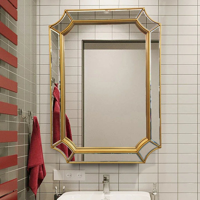 Large Bathroom Mirror Vanity Luxury Irregular Golden Shower Mirror Aesthetic Espejo Cuerpo Entero Home Improvement CC50BM