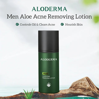 ALODERMA Men Aloe Acne Removing Lotion Hydrate Clearing Facial Moisturizer Soften Refresh Skin,Natural Safe Non-Irritating 85g