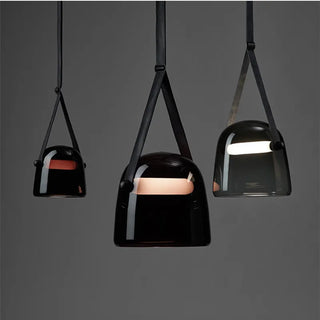Nordic LED Modern Creative Multiple Styles Belt Chandelier Glass Pendant Light Restaurant Single Head Cafe Clothing Shop Art