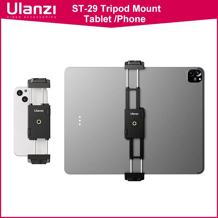 Ulanzi ST-29 Tripod Mount Universal for Tablet and Phone Holder With Cold Shoe Support Horizontal and Vertical Shooting