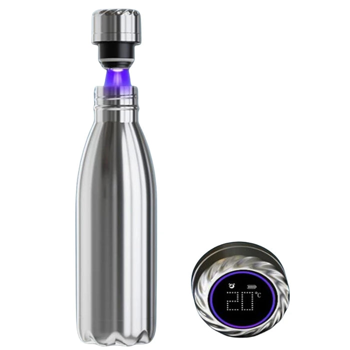 Smart Water Bottle Reminder to Drink Stainless Steel Insulated 500ml Digital Temperature Display Uv Self Cleaning Thermal Bottle