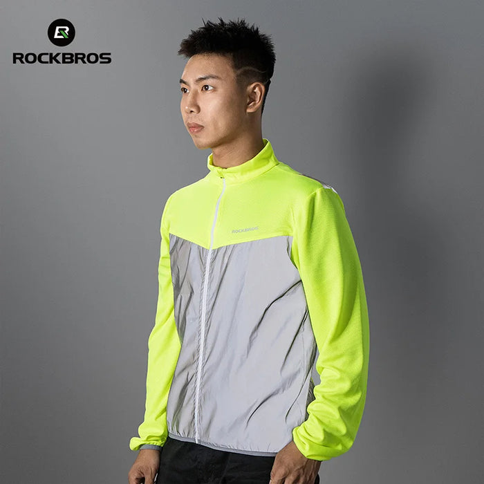 ROCKBROS Windproof Bicycle Vest Breathable Reflective Polyester Jacket Safety Sleeveless MTB Road Bike Jersey Cycling Equipment