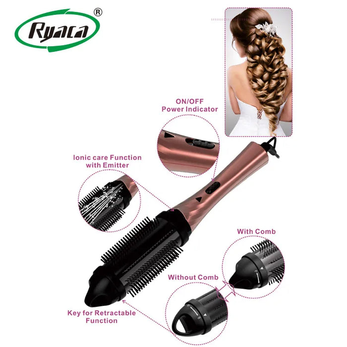 Hot Selling RYACA Newest Retractable Brush Curler BY-709,color:selectable,power:62W