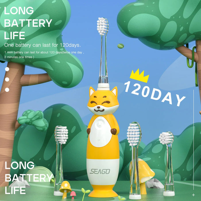 Animal LED Smart Timer Gentle Vibration Soft Teeth Brushing Sets Silicone Sonic Kids Children Electric Toothbrush