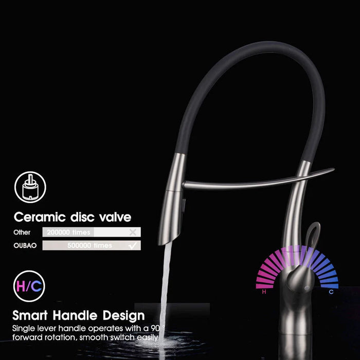 Kitchen Silicone Magnetic Suction Faucet Unique Shape Design Single Hole Single Handle Cold and Hot Double Control Basin Faucet