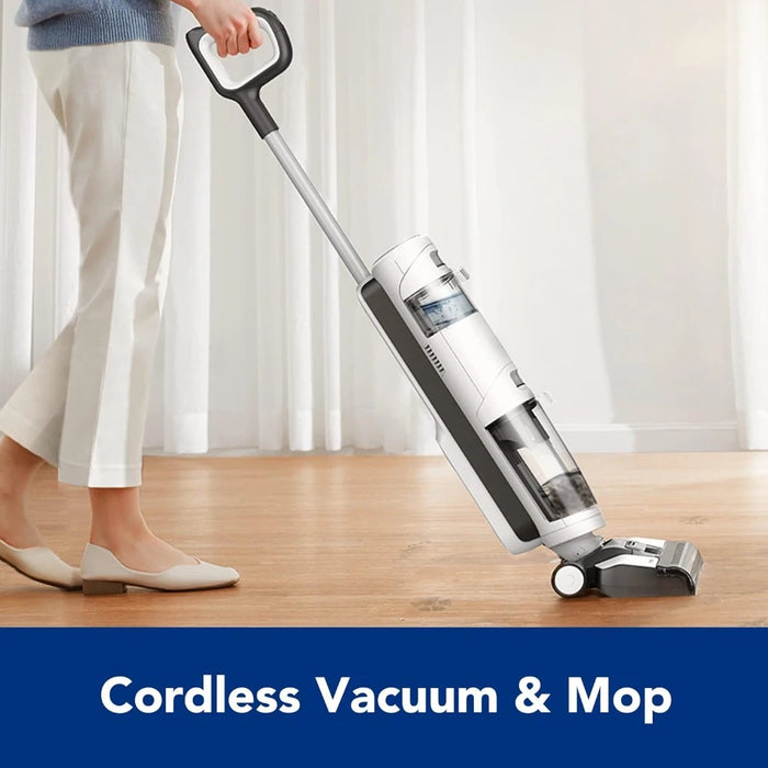 Dry and wet dual-purpose vacuum cordless floor cleaner and mop for one-step cleaning of hard floors gray free shipping