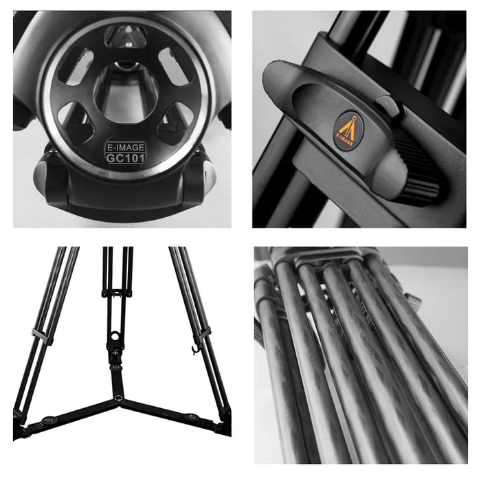 E-IMAGE EG25C 62-Inch Professional One-Stage video Tripod and ground Spreader for selfie camera aro tripod ring light led